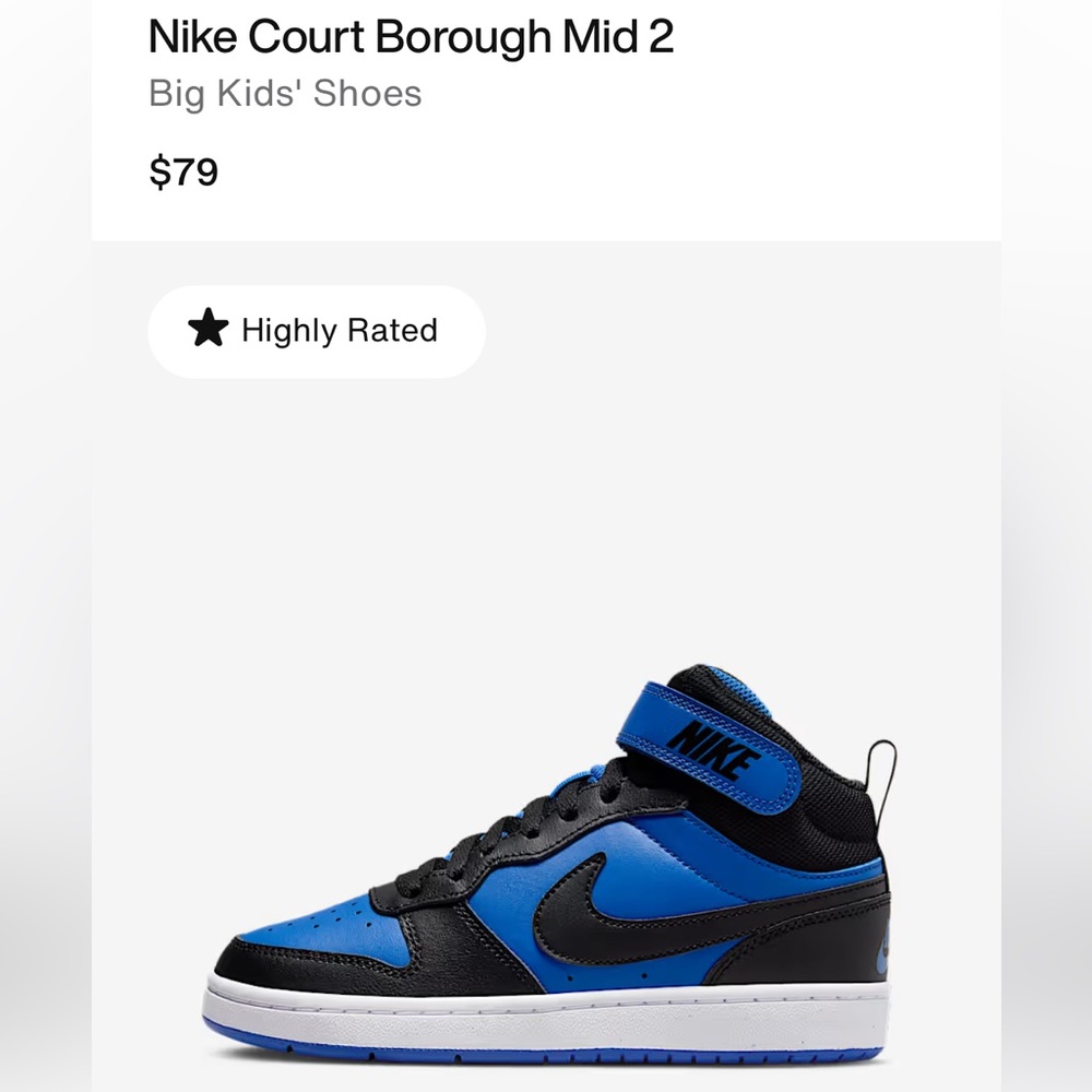 Nike Kids Sneakers Black and Royal Blue - Picture 5 of 5